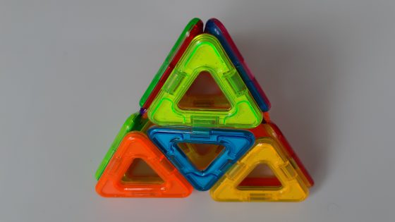 magnetic blocks game for kids - pyramid